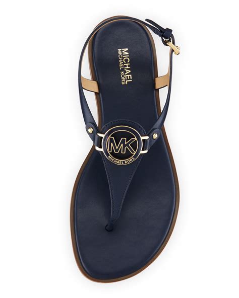 michael kors navy sandals|michael kors slip on sandals.